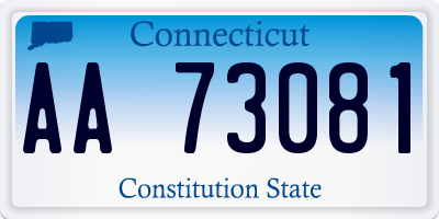 CT license plate AA73081