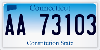 CT license plate AA73103