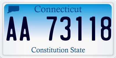 CT license plate AA73118