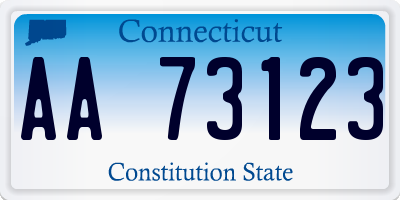 CT license plate AA73123