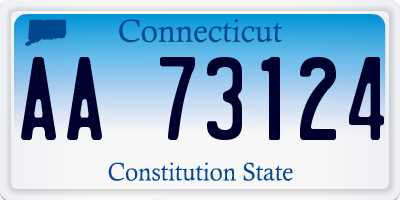 CT license plate AA73124