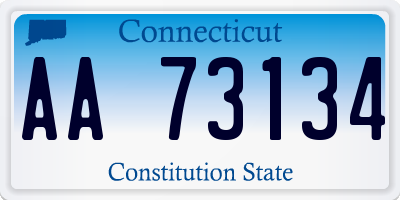 CT license plate AA73134