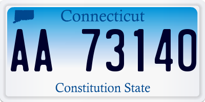 CT license plate AA73140