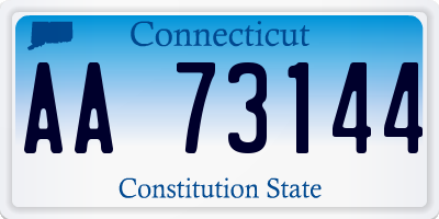 CT license plate AA73144