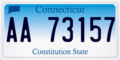 CT license plate AA73157