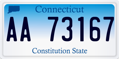 CT license plate AA73167