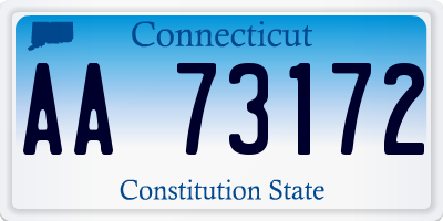 CT license plate AA73172