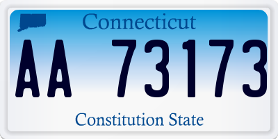 CT license plate AA73173