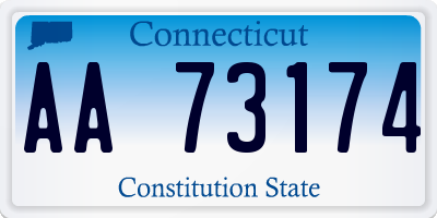 CT license plate AA73174