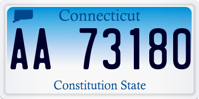 CT license plate AA73180