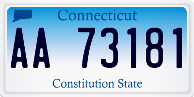 CT license plate AA73181