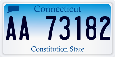 CT license plate AA73182