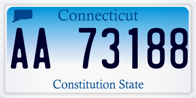 CT license plate AA73188