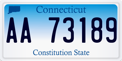 CT license plate AA73189