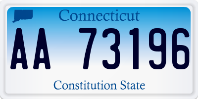 CT license plate AA73196