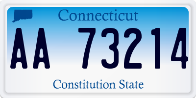 CT license plate AA73214