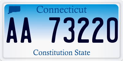 CT license plate AA73220