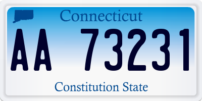 CT license plate AA73231