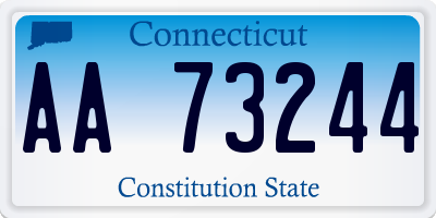 CT license plate AA73244