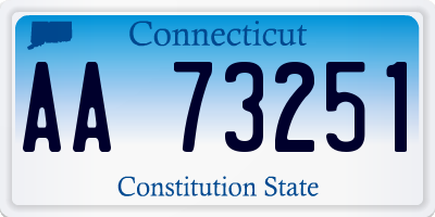 CT license plate AA73251