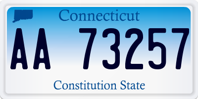 CT license plate AA73257