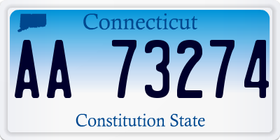 CT license plate AA73274