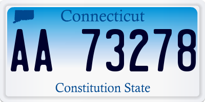 CT license plate AA73278