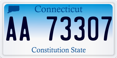 CT license plate AA73307