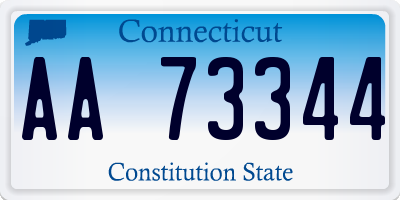 CT license plate AA73344