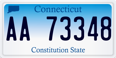 CT license plate AA73348