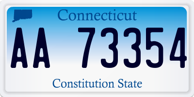 CT license plate AA73354