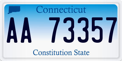 CT license plate AA73357