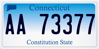 CT license plate AA73377