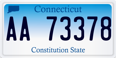 CT license plate AA73378