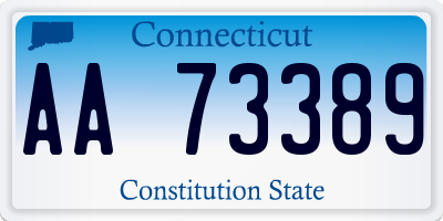 CT license plate AA73389