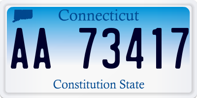 CT license plate AA73417