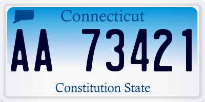 CT license plate AA73421