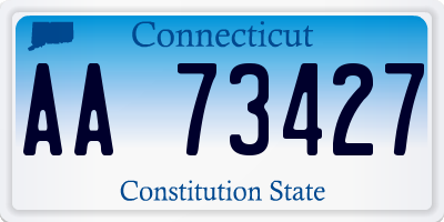 CT license plate AA73427