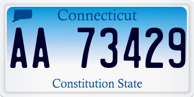 CT license plate AA73429