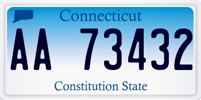 CT license plate AA73432