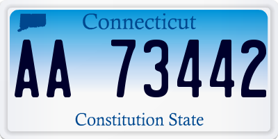 CT license plate AA73442