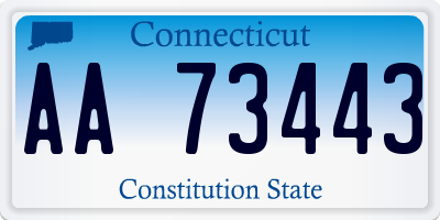 CT license plate AA73443