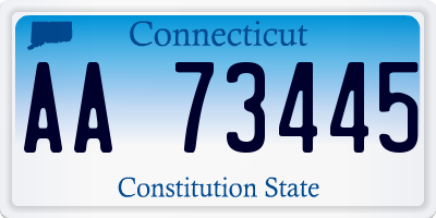 CT license plate AA73445