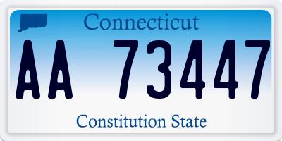 CT license plate AA73447