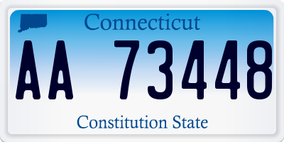 CT license plate AA73448