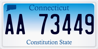 CT license plate AA73449