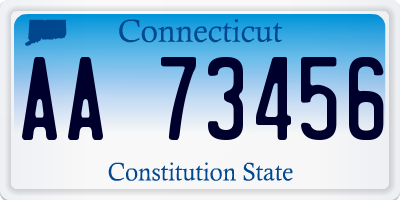 CT license plate AA73456