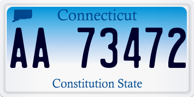 CT license plate AA73472