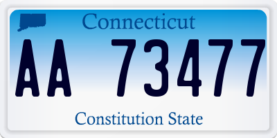 CT license plate AA73477