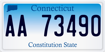 CT license plate AA73490